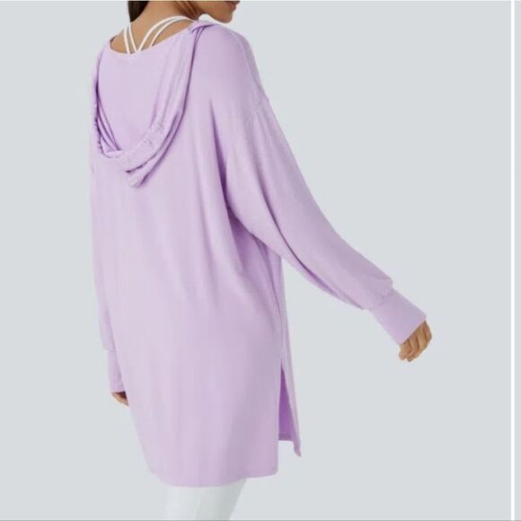 Halara V neck Drawstring Long Swewtshirt - Picture 6 of 12